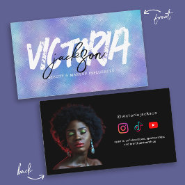 Cartão De Visita Personalizado Influenciador de Maquiagem de Beleza
