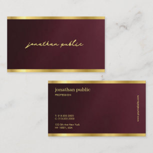 Cartão De Visita Personalizado Luxuoso Texto Dourado Caligrafia Scr