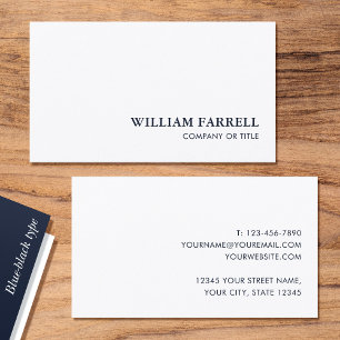 Cartão de Visita Personalizado Minimalista Azul-Pr