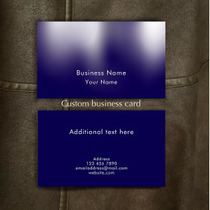 Cartão De Visita Personalizado Moderno Azul Elegante e Personalizáv