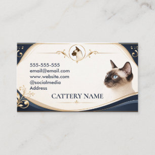 Cartão de Visita Personalizado para Cattery Elegan