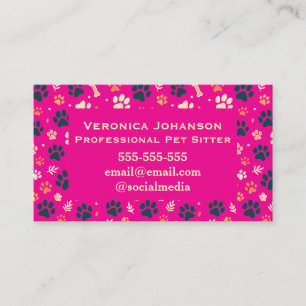 Cartão de Visita Personalizado para Pet Sitter Pro