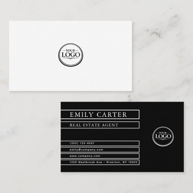 Cartão De Visita Personalizado Preto e Branco (Frente/Verso)