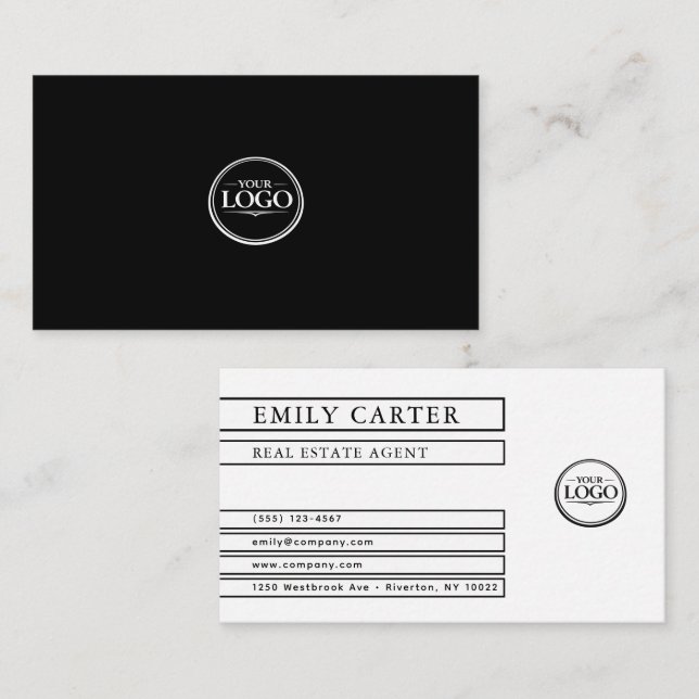 Cartão De Visita Personalizado Preto e Branco (Frente/Verso)