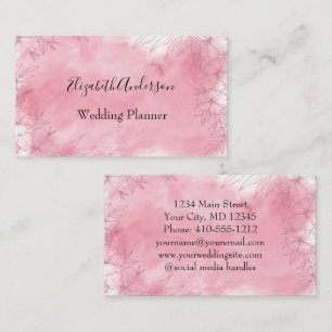 Cartão De Visita Personalizado Rosa Floral Feminino Para Ela