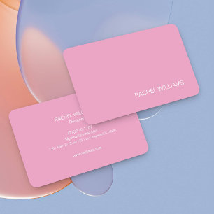 Cartão de Visita Personalizado Rosa Moderno e Boni