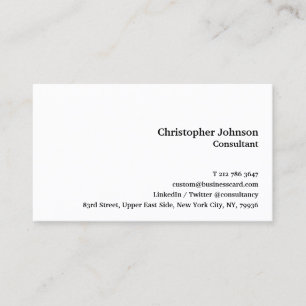 Cartão De Visita Personalizado Simples Branco Minimalista Moderno P
