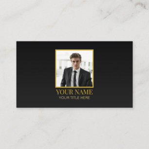 Cartão De Visita Personalizado Tudo Preto e Dourado Melhor Nome de
