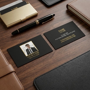 Cartão De Visita Personalizado Tudo Preto e Dourado Melhor Nome de