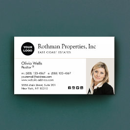 Cartão De Visita Personalizar adição de logotipo Real Estate Agent 