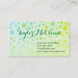 Cartão De Visita Personalizar ambos os lados das bolhas verdes