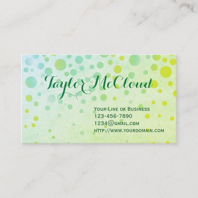 Cartão De Visita Personalizar ambos os lados das bolhas verdes (Frente)