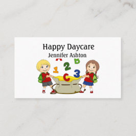 Cartão De Visita Personalizar crianças felizes na pré-escola de cre
