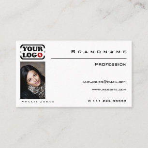 Cartão De Visita Personalizar foto em branco clássico ou profission