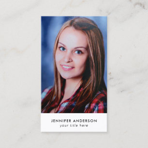 Cartão De Visita Personalizar Foto Moderna e Mínima Profissional