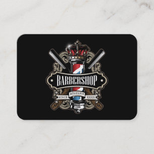 Cartão De Visita Personalizar logotipo de barbearia elegante