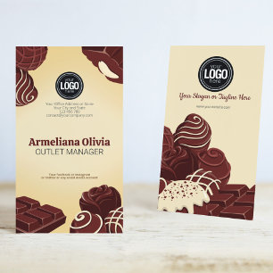 Cartão De Visita Personalizar logotipo de empresa Empresa de choc