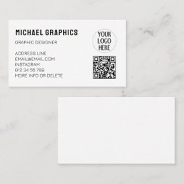 Cartão De Visita Personalizar o logotipo da sua empresa Black White