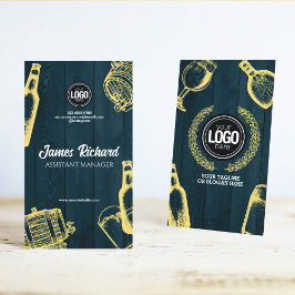 Cartão De Visita Personalizar o Tema da Cerveja Verde Escura