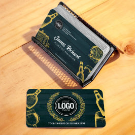 Cartão De Visita Personalizar o Tema da Cerveja Verde Escura
