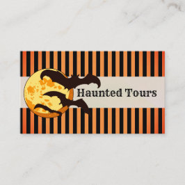 Cartão De Visita Personalizar Tours Assaltados do Halloween Laranja