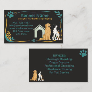 Cartão de Visita Personalizável de Canil Colorido
