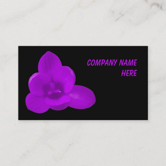 Cartão de visita personalizável de Crocus Roxo (Frente)