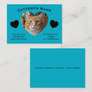 Cartão de Visita Personalizável de Gatil - Foto de