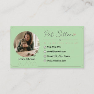 Cartão de Visita Personalizável de Pet Sitter com