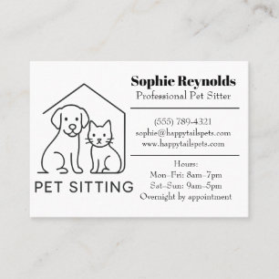 Cartão de Visita Personalizável de Pet Sitter Mini