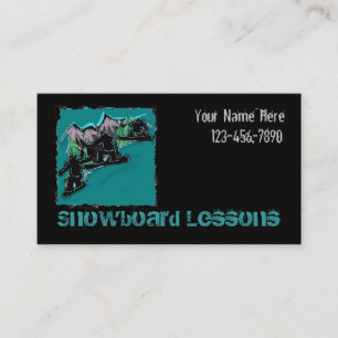 Cartão de visita personalizável de snowboard