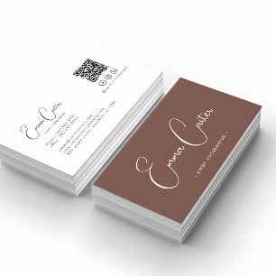 Cartão de Visita Personalizável de Terracota Elega