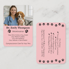 Cartão de Visita Personalizável de Veterinário – F