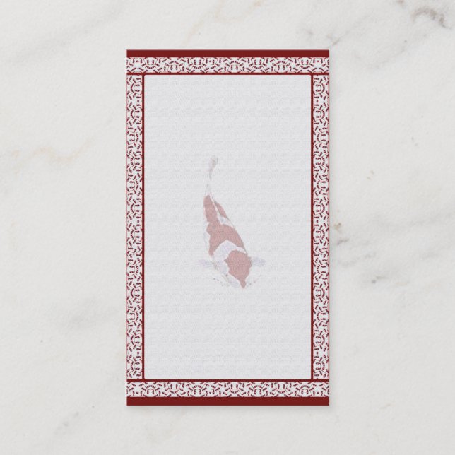 Cartão de visita personalizável do Red & White Koi (Frente)