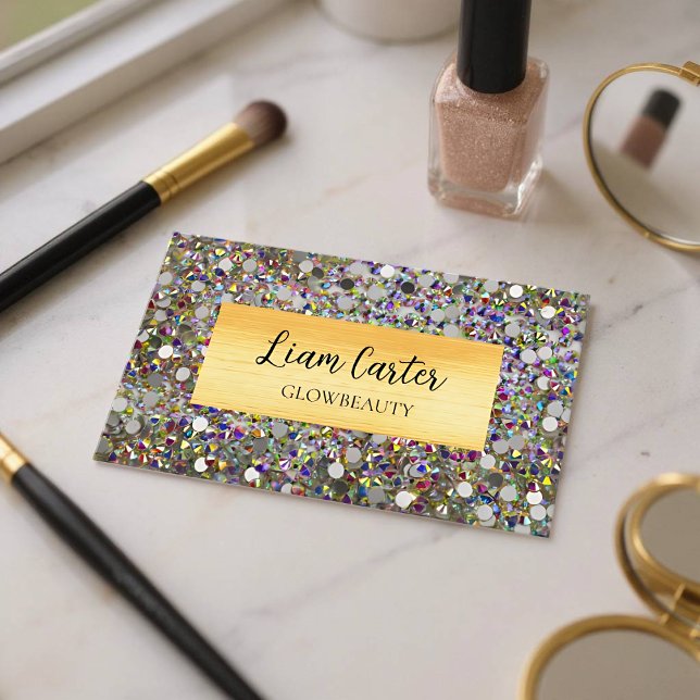 Cartão de visita personalizável holográfico Elegan (Holographic Business Card - Front)