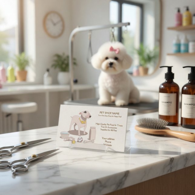 Cartão de visita personalizável para pet shop (Criador carregado)