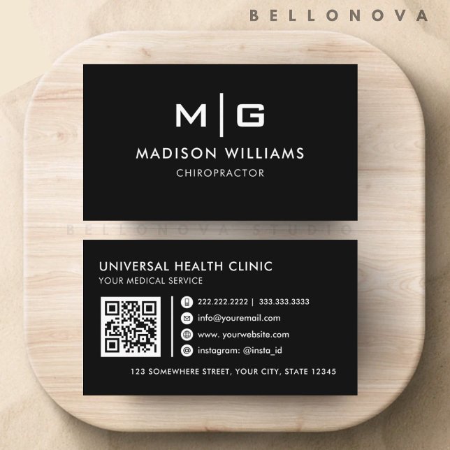 Cartão De Visita Personalizável, preto e branco (Customizable Black and White Professional Business Card)