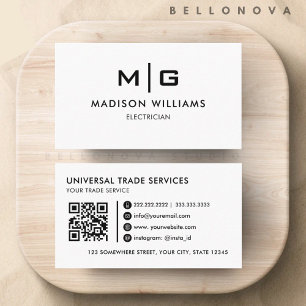 Cartão De Visita Personalizável Preto e Branco Profissional