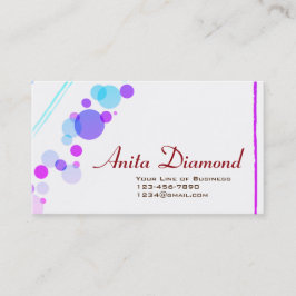 Cartão De Visita Personalize ambos os lados de bolhas azuis