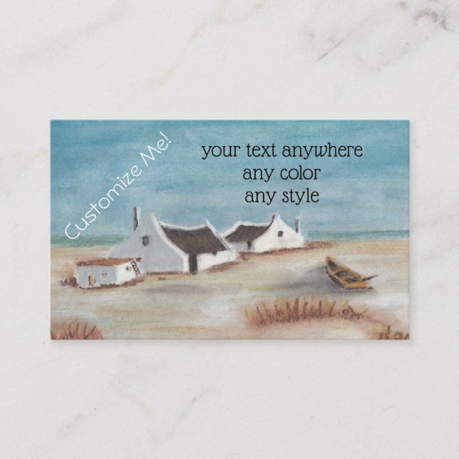 Cartão De Visita Personalize este desenho da casa de campo do cabo (Frente)