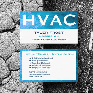 Cartão De Visita Personalize HVAC Aquecimento Ar Condicionado Refri