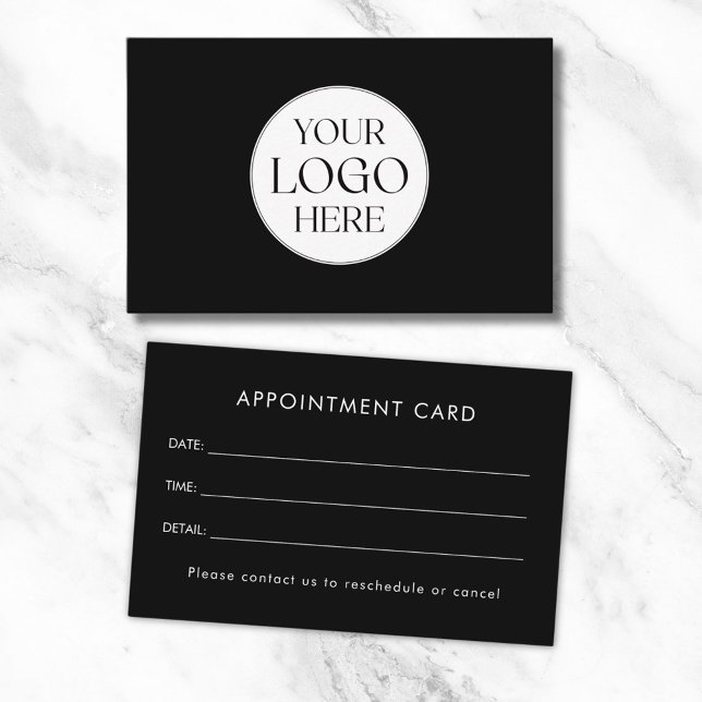Cartão De Visita Personalized Business Logo Simple Appointment Card (Front and Back)