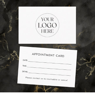 Cartão De Visita Personalized Business Logo Simple Appointment Card