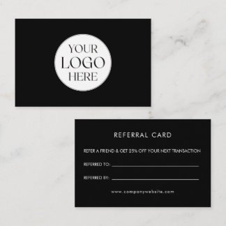 Cartão De Visita Personalized Business Logo Simple Referral Card
