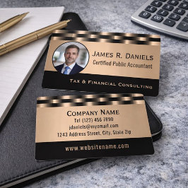 Cartão De Visita Personalized CPA Tax Preparer Photo Business Card