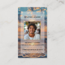 Personalized Funeral Prayer Card – Sunset Design