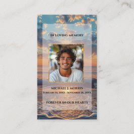 Cartão De Visita Personalized Funeral Prayer Card – Sunset Design