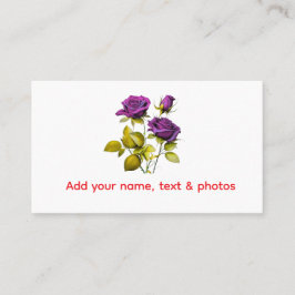 Cartão De Visita Personalized Purple Rose Business Card | Add Your
