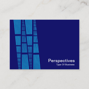 Cartão De Visita Perspectivas v2 - Azul e Branco no Marinho Profund