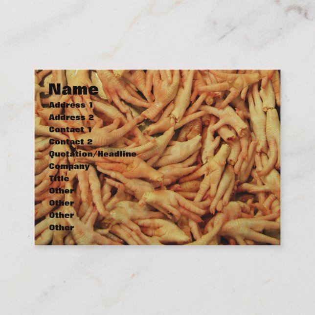 Cartão De Visita Pés de frango em bruto (Frente)